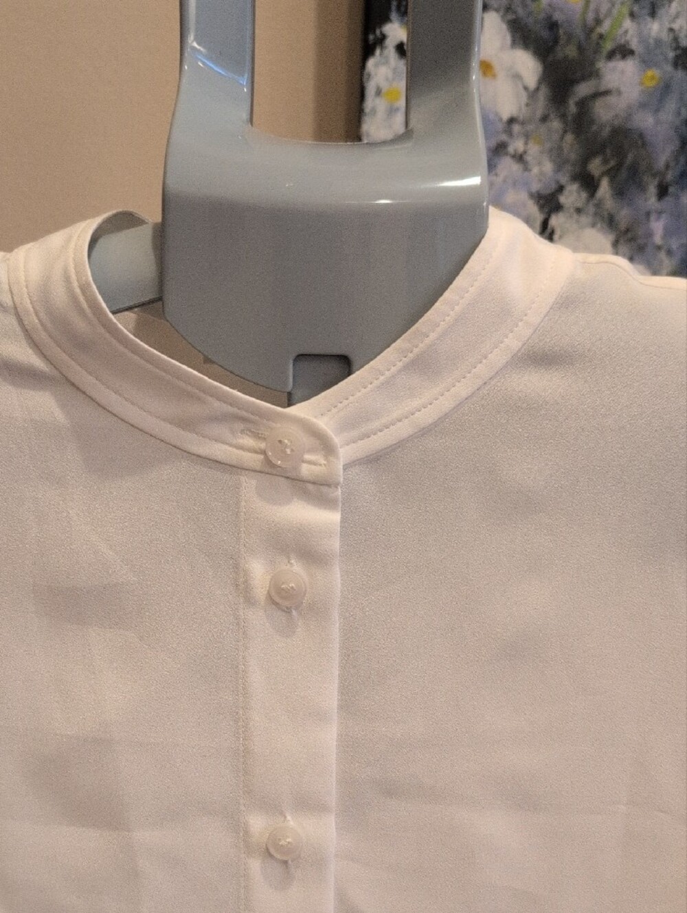 Frame Classic Button Down White Short Sleeve Blouse - Picture 4 of 6